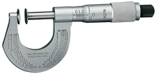 #256MRL-25 -  0 - 25mm Measuring Range - .01mm Graduation - Ratchet Thimble - High Speed Steel Face - Disc Micrometer - Top Tool & Supply