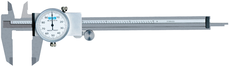 0 - 12'' Measuring Range (.001" Grad.) - Shockproof Steel Dial Caliper - #52-008-712 - Top Tool & Supply