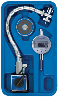 Set Contains: 1"/25mm .0005/.01mm w/Flex Arm Mag Base - Electronic Indicator with Flex Arm Mag Base - Top Tool & Supply