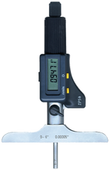 0 - 6" / 0 - 150mm Measuring Range - Friction Thimble - Electronic Depth Micrometer - Top Tool & Supply