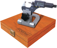 Kit Contains: 0-1" IP54 Fluid Resistant Electronic Micrometer (54-860-001); Compact Folding Micrometer Stand (52-247-005); 2 Ball Attachments; Wooden Case - Micrometer Inspection Set - Top Tool & Supply