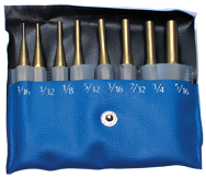 PEC Tools 8 Piece Brass Drive Pin Punch Set -- Includes: 1/16; 3/32; 1/8; 5/32; 3/16; 7/32; 1/4; & 5/16" - Top Tool & Supply