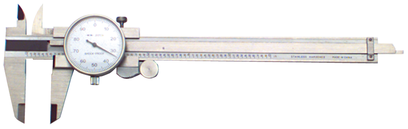 0 - 4'' Measuring Range (.001 Grad.) - Stainless Steel Dial Caliper - Top Tool & Supply