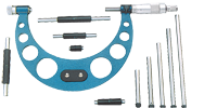 12 - 16'' Measuring Range - .001 Graduation - Ratchet Thimble - Carbide Face - Interchangeable Anvil Micrometer - Top Tool & Supply