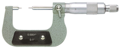 0 - 1'' Measuring Range - .0001 Graduation - Ratchet Thimble - Carbide Face - Spline Micrometer - Top Tool & Supply