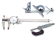 Kit Contains: 0-1" Outside Ratchet Micrometer; 6" Dial Caliper; 4 Piece 12" 4R Combination Square - 6 Piece Layout & Inspection Kit - Top Tool & Supply