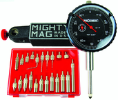 Kit Contains: 1" Procheck Indicator; Mighty Mag Base; And 22 Piece Contact Point Kit - Economy Indicator/Magnetic Base Set - Top Tool & Supply