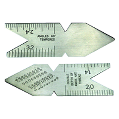 Center Gage - Model 5032 - Metric Standard 60°–0.5 mm and 1.0 mm Graduation - Top Tool & Supply