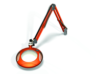 Green-Lite® 6" Brilliant Orange Round LED Magnifier; 43" Reach; Table Edge Clamp - Top Tool & Supply