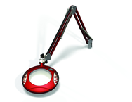 Green-Lite® 6" Blazing Red Round LED Magnifier; 43" Reach; Table Edge Clamp - Top Tool & Supply
