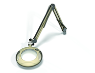 Green-Lite® 6" Shadow White Round LED Magnifier; 43" Reach; Table Edge Clamp - Top Tool & Supply