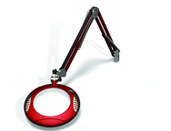 Green-Lite® 7-1/2" Blazing Red Round LED Magnifier; 43" Reach; Table Edge Clamp - Top Tool & Supply