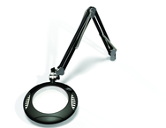 Green-Lite® 7-1/2" Black Round LED Magnifier; 43" Reach; Table Edge Clamp - Top Tool & Supply