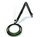 Green-Lite® 7-1/2" Racing Green Round LED Magnifier; 43" Reach; Table Edge Clamp - Top Tool & Supply
