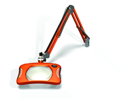 Green-Lite® 7" x 5-1/4"Brilliant Orange Rectangular LED Magnifier; 43" Reach; Table Edge Clamp - Top Tool & Supply