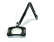 Green-Lite® 7" x 5-1/4"Black Rectangular LED Magnifier; 43" Reach; Table Edge Clamp - Top Tool & Supply