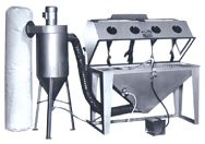 Blast Cabinet with Abrasive Separators-Split Level - #6048AS 60W x 48D x 31H Tub Dimensions - Top Tool & Supply