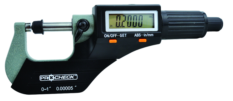 IP40 Electronic Micrometer - 0-1"/25.4mm Range - .00005"/.001mm Resolution - Output S4 Connector - Top Tool & Supply