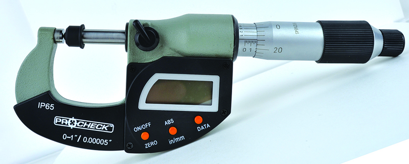 IP65 Electronic Micrometer - 0-1"/24.4mm Range - .00005"/.001mm Resolution - Output S4 Connector (Not IP) - Top Tool & Supply