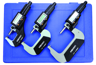 IP40 Electronic Micrometer Set - 0-3"/76.2mm Range - .00005"/.001mm Resolution - Output S4 Connector - Top Tool & Supply