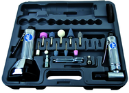 #2060 - Pneumatic Cut-Off Tool & Right Angle Grinder Kit - Includes: 1) each: Angle Die Grinder with collets; 3" Cut-Off Tool; Air Fitting (3) Cut-Off Wheels; (10) Mounted Points; (3) Spanner Wrenches; and Case - Top Tool & Supply