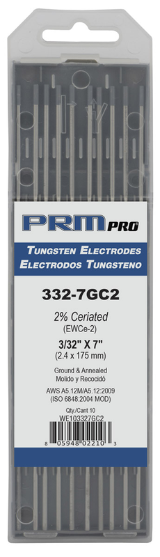 332-7GC2 7" Electrode 2% Ceriated - Top Tool & Supply