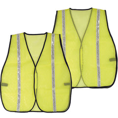 Universal Mesh Vest; Hi-Vis Lime Green, Velcro Closure - One Size Fits Most - Top Tool & Supply