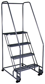 Model 5TR26E4; 5 Steps; 28 x 54'' Base Size - Tilt-N-Roll Ladder - Top Tool & Supply