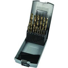 15 Pc. 1/16" - 1/2" by 32nds Cobalt Bronze Oxide Jobber Drill Set - Top Tool & Supply