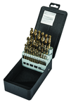 29 Pc. 1/16" - 1/2" by 64ths Cobalt Bronze Oxide Screw Machine Drill Set - Top Tool & Supply