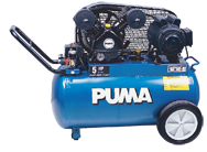 Portable Air Compressors - Model #PK5020; 20 Gallon / Horizontal Tank; 5HP; 1PH; 115/230V Motor - Top Tool & Supply