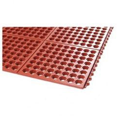 3' x 3' x 5/8" Thick Drainage Mat - Red - Top Tool & Supply