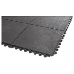 3' x 3' x 5/8" Thick Solid Deck Mat - Black - Grit Coated - Top Tool & Supply