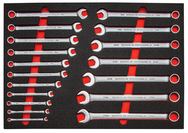 Proto® Foamed 18 Piece Metric Combination Wrench Set - Satin-12 Point - Top Tool & Supply