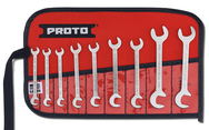 Proto® 9 Piece Satin Short Angle Open-End Wrench Set - Top Tool & Supply