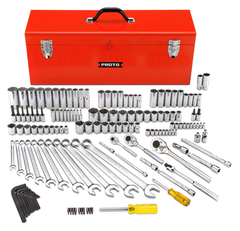 Proto® 1/4", 3/8" & 1/2" Drive 148 Piece Socket Set- 6 & 12 Point w/Box J9969R - Top Tool & Supply