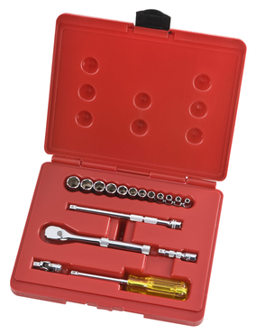 Proto® 1/4" Drive 17 Piece Metric Socket, Combination Set - 6 Point - Top Tool & Supply