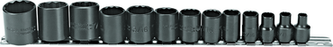 Proto® 3/8" Drive 13 Piece Black Oxide Socket Set - 12 Point - Top Tool & Supply