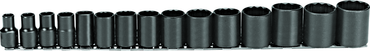 Proto® 1/2" Drive 15 Piece Black Oxide Socket Set - 12 Point - Top Tool & Supply