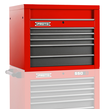 Proto® 550S 34" Top Chest - 5 Drawer, Safety Red and Gray - Top Tool & Supply