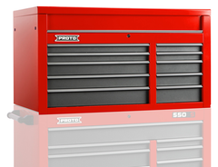 Proto® 550S 50" Top Chest - 10 Drawer, Safety Red and Gray - Top Tool & Supply