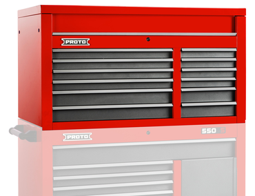 Proto® 550S 50" Top Chest - 12 Drawer, Safety Red and Gray - Top Tool & Supply