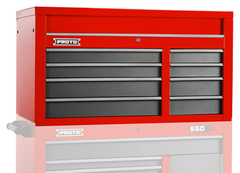 Proto® 550S 50" Top Chest - 8 Drawer, Safety Red and Gray - Top Tool & Supply