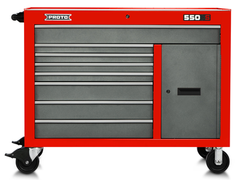 Proto® 550S 50" Workstation - 8 Drawer & 1 Shelf, Safety Red and Gray - Top Tool & Supply