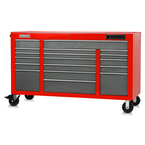 Proto® 550E 67" Front Facing Power Workstation w/ USB - 18 Drawer, Safety Red and Gray - Top Tool & Supply