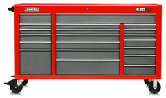 Proto® 550S 67" Workstation - 20 Drawer, Safety Red and Gray - Top Tool & Supply