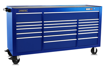 Proto® 550S 78" Workstation - 20 Drawer, Gloss Blue - Top Tool & Supply