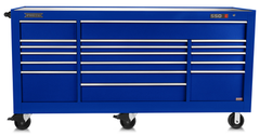 Proto® 550E 88" Power Workstation - 18 Drawer, Gloss Blue - Top Tool & Supply