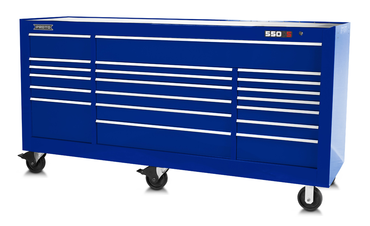 Proto® 550S 88" Workstation - 18 Drawer, Gloss Blue - Top Tool & Supply