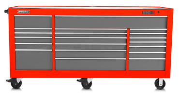 Proto® 550S 88" Workstation - 18 Drawer, Safety Red and Gray - Top Tool & Supply